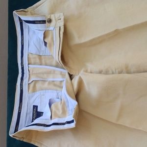 Like New Brooks Brothers Tan Cotton/Linen Hudson Fit Chinos 35 - 32
